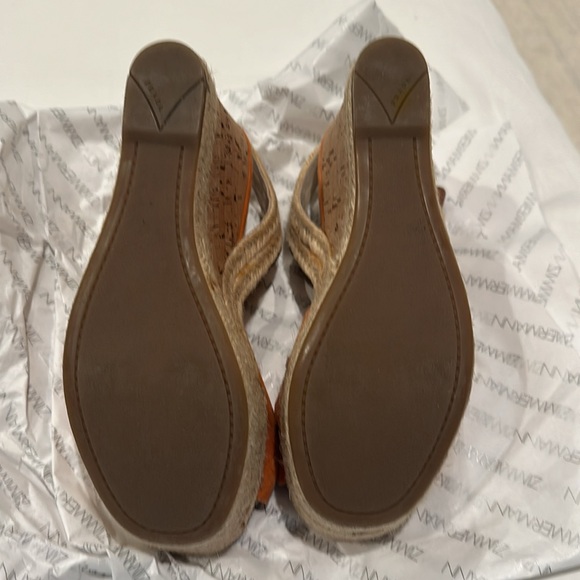 Prada suede wedge platform with cork and woven straw - Picture 6 of 7